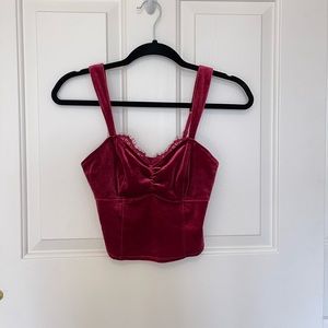 Abercrombie Burgundy Velvet Top Size XS